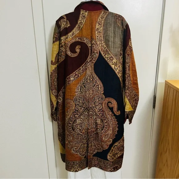 Mirasol Full Length Duster Beautiful Multicolor Jacket Sz: L - Picture 3 of 10